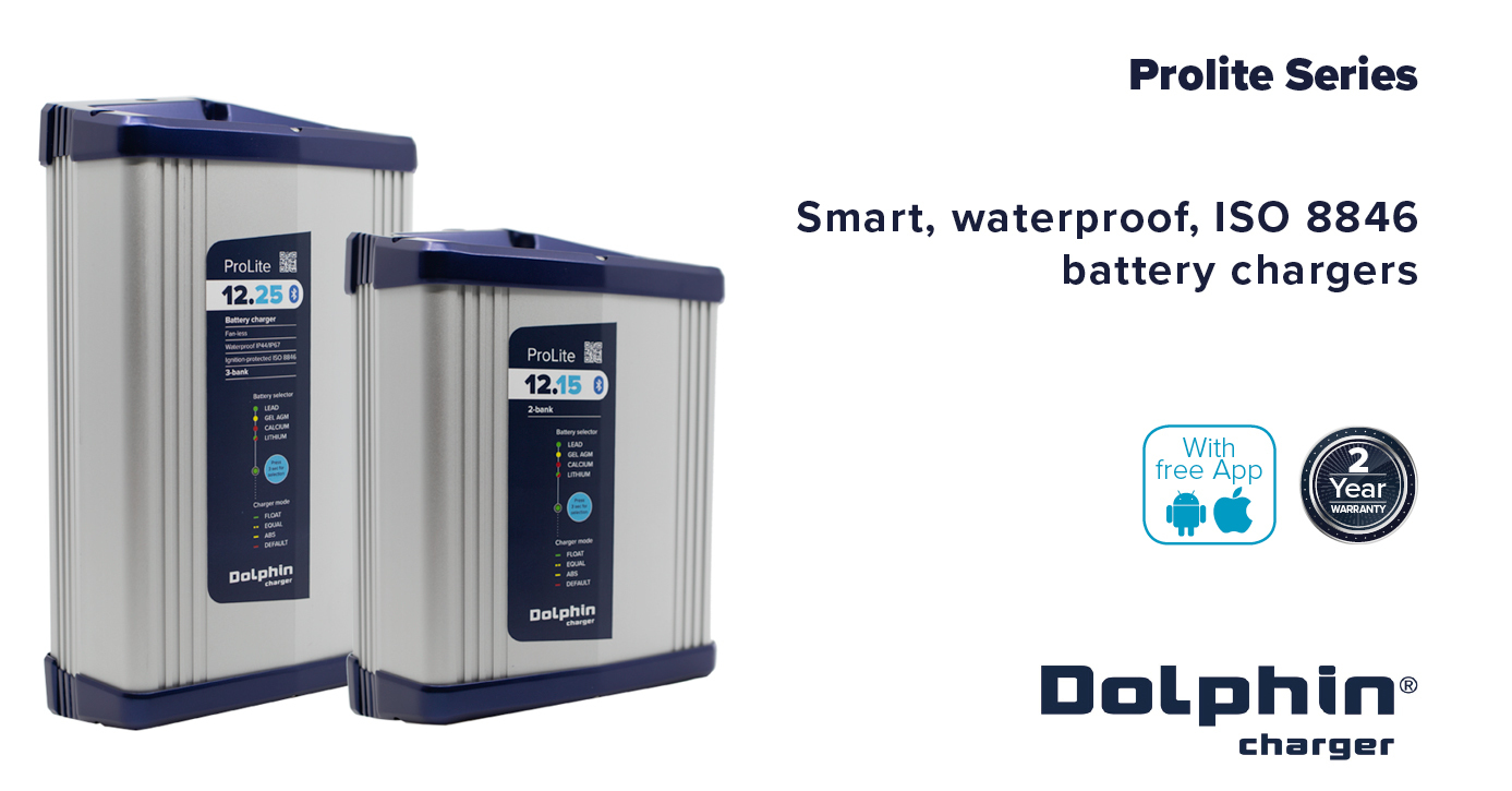 New Dolphin ProLite 12V marine battery chargers (15A and 25A)